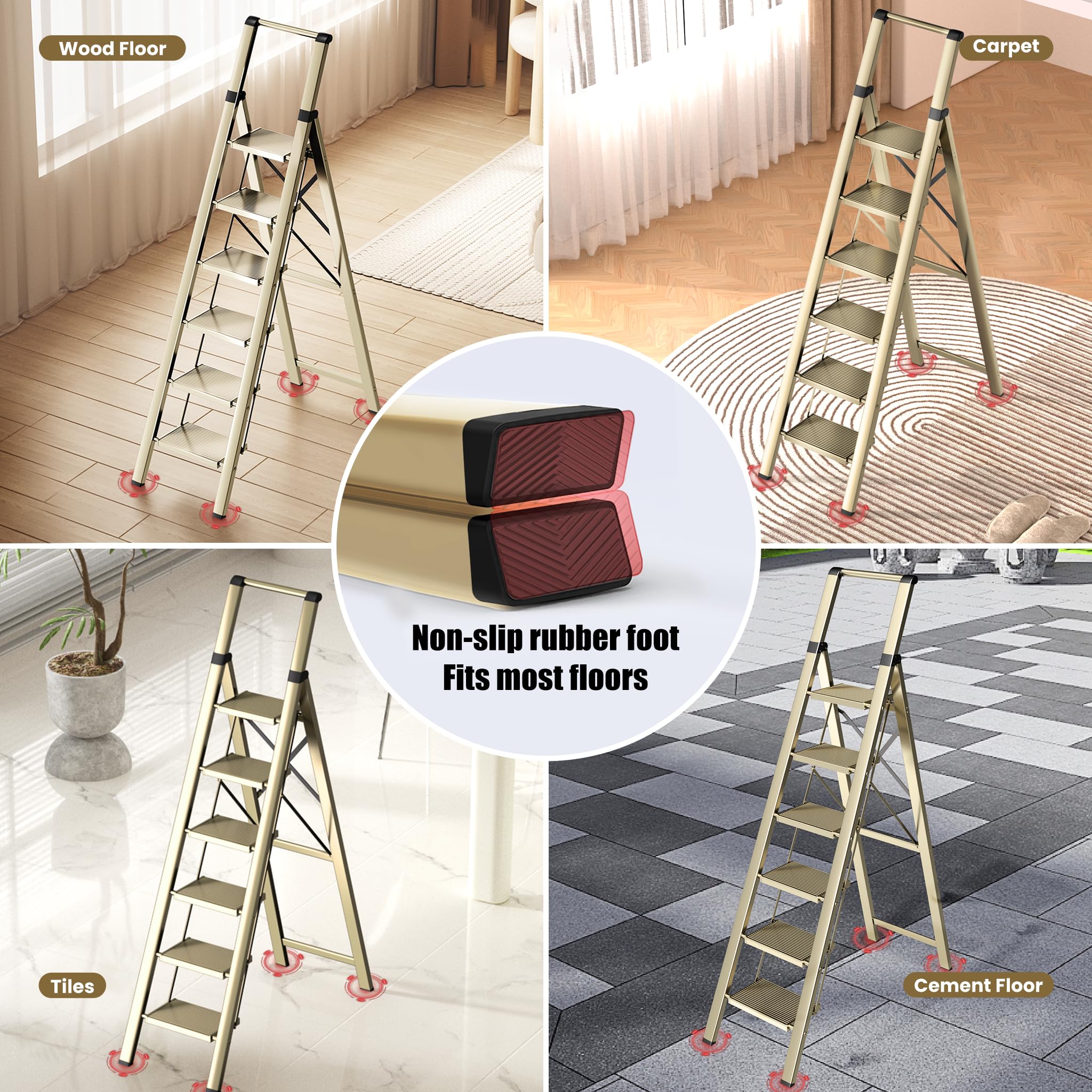 Soladder 6-step ladder decorative stool use blends with home décor