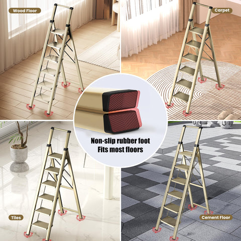 Soladder 6-step ladder decorative stool use blends with home décor