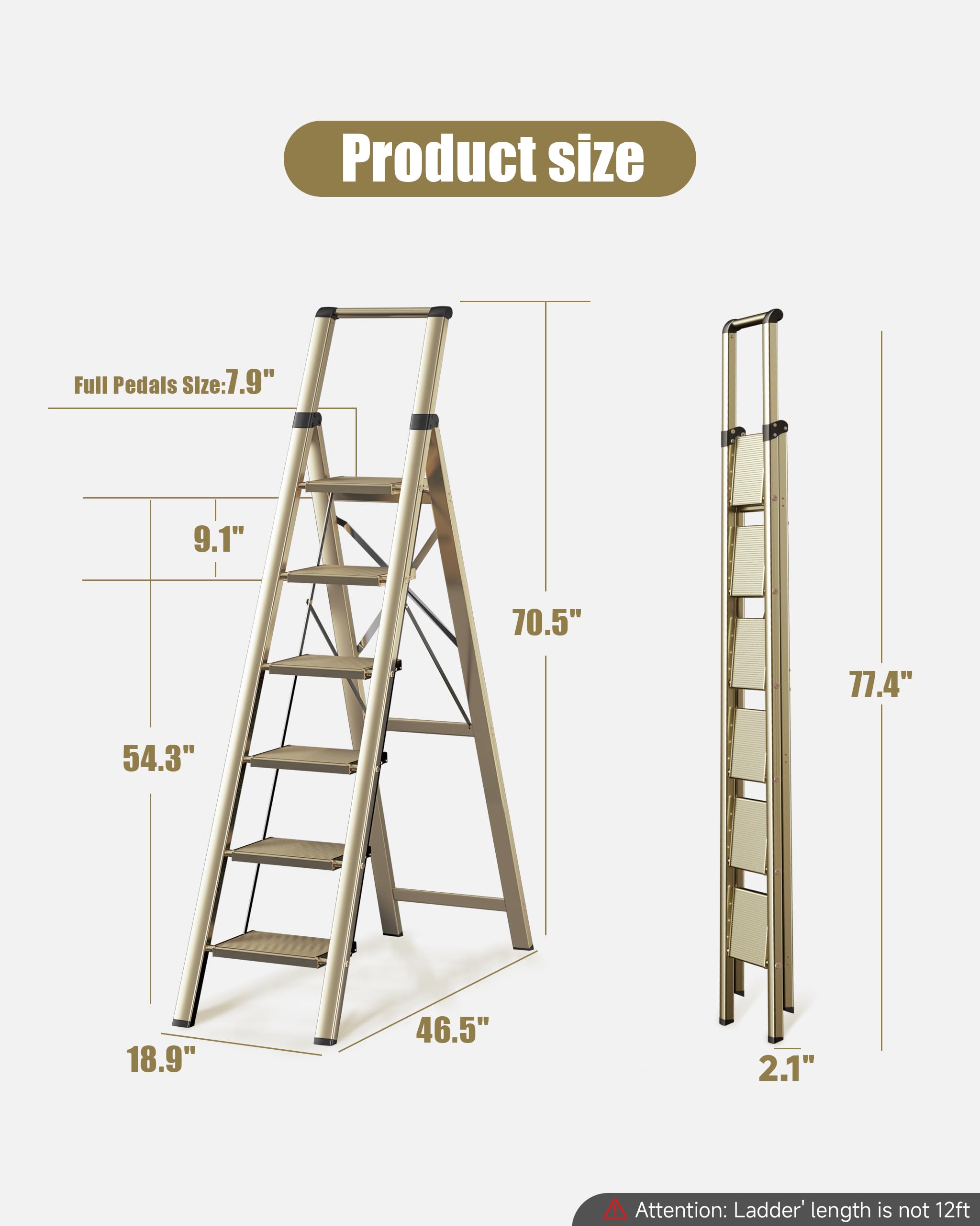 Soladder 6-step ladder ideal for kitchen tasks like bulb changes