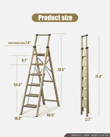 Soladder 6-step ladder ideal for kitchen tasks like bulb changes