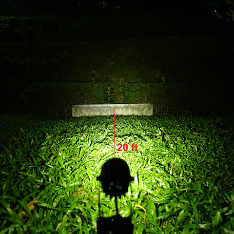 Solar Light Mart MINI 50X garden setup showing warm downlight ambiance