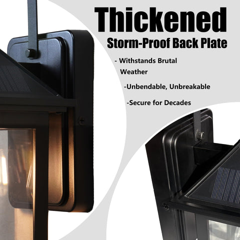 Solar Outdoor Wall Light 2 Pack installed on garage for added security