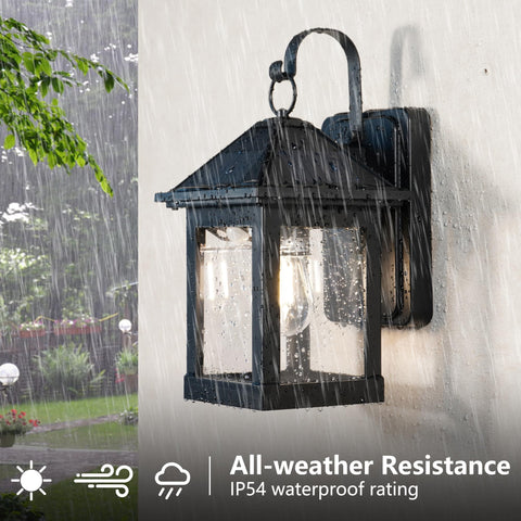 Solar Outdoor Wall Light 2 Pack features IP54 waterproof design for rain resistance