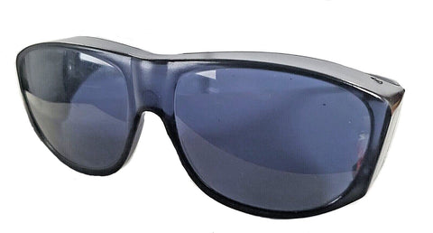 Solar Shield fits-over sunglasses side view showing secure nose bridge and comfort.