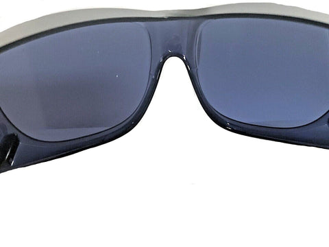 Solar Shield fits-over sunglasses with case demonstrating portability and protection.