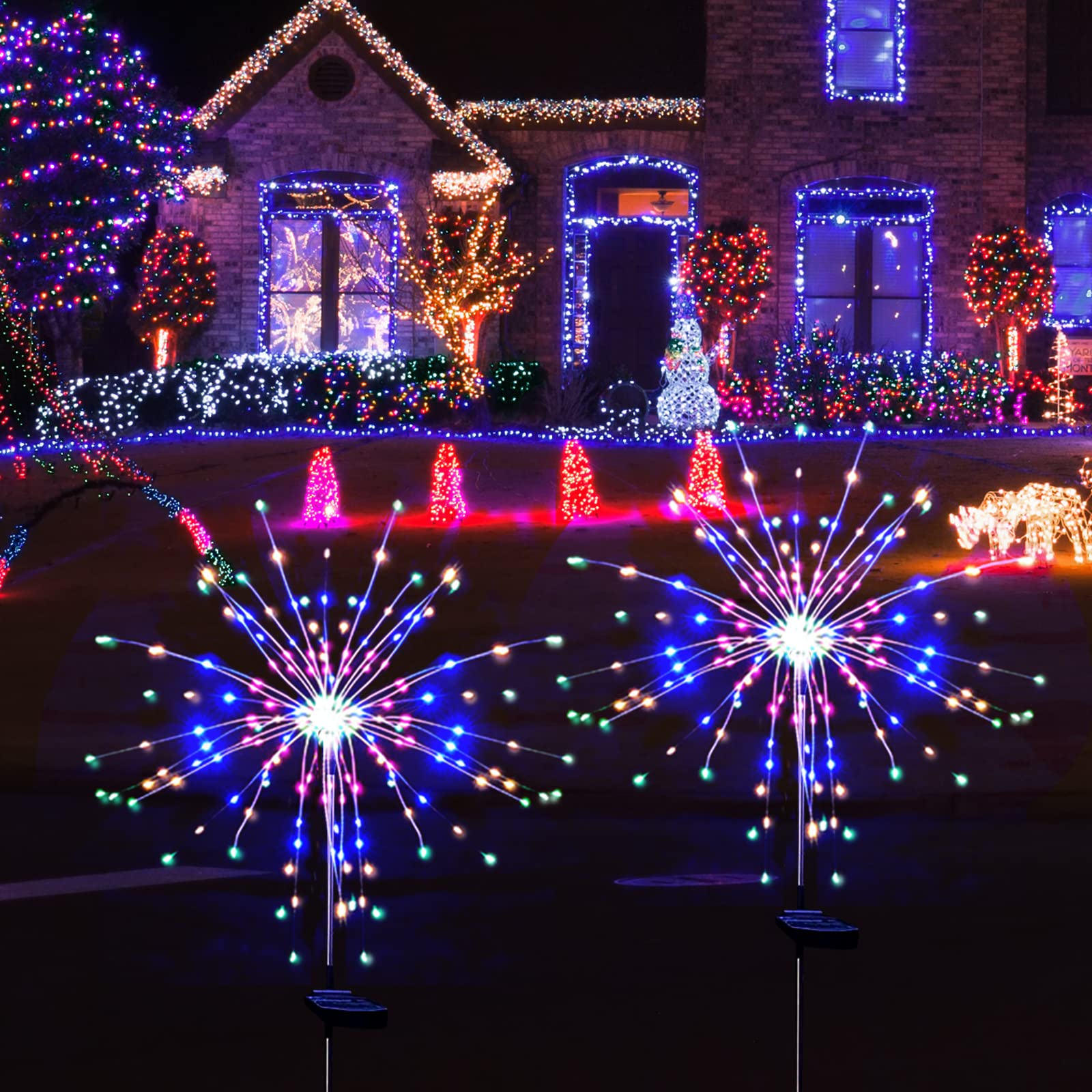 SolarEra 120 LED garden stake lights brighten sidewalks and yards