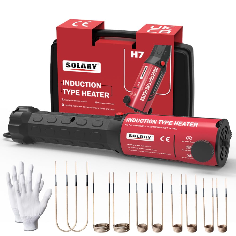 Solary induction bolt heater front view for professional garages with precision heating.