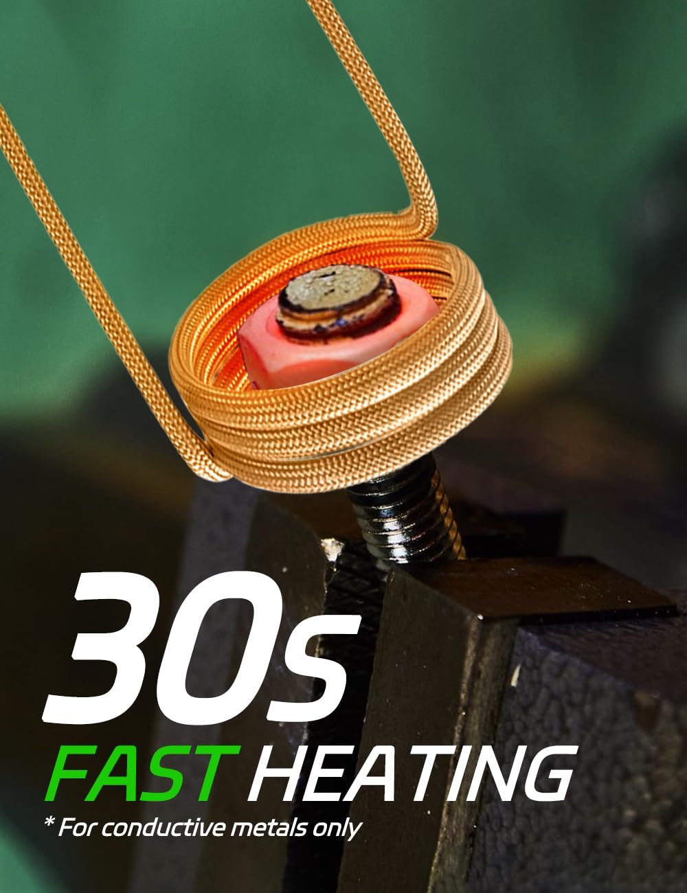 Solary induction heater kit coil assembly with long coils for versatile reach