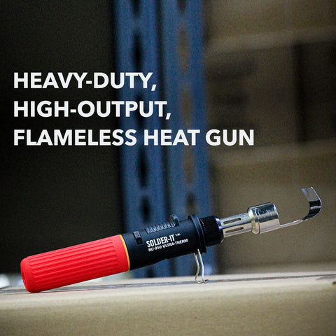 Solder-It Red Ultra Therm wide nozzle enables precise heat shrinking