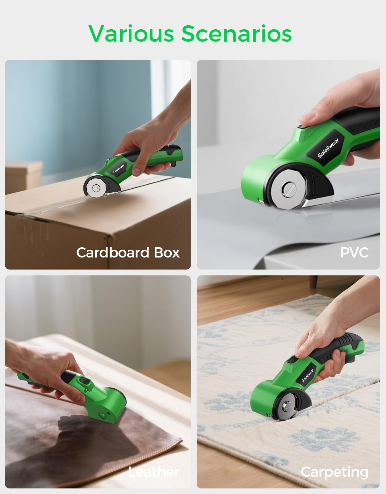 Soleilwear Cardboard Cutter 2000 mAh battery for long cordless use