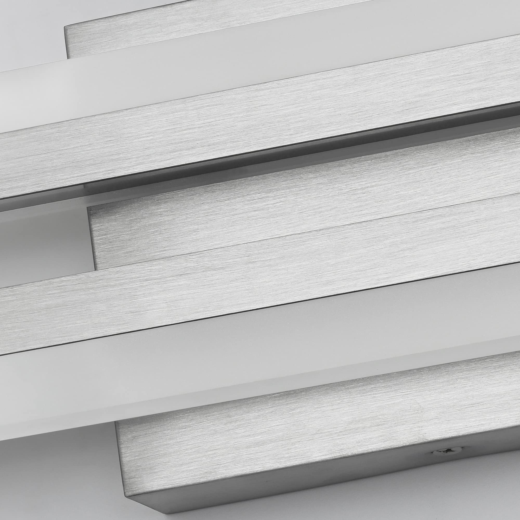 SOLFART brushed nickel bathroom light front view.