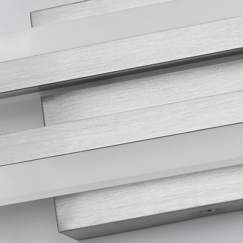SOLFART brushed nickel bathroom light front view.