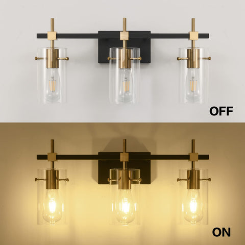 Solfart vanity light easy to clean and maintain with tempered glass shades.