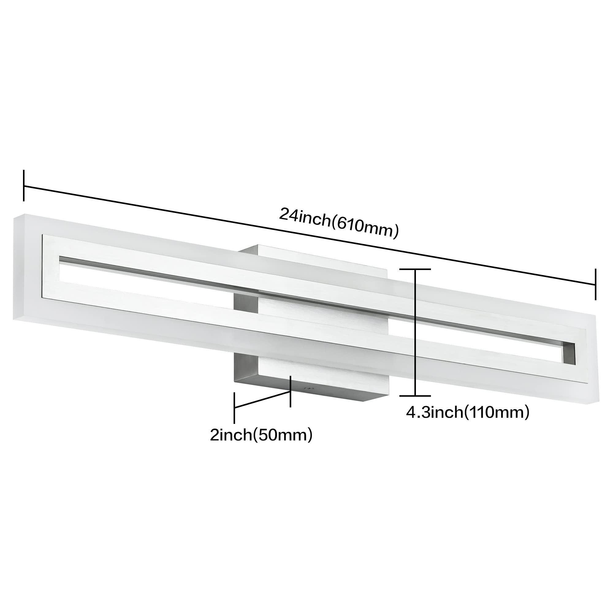 SOLFART high-quality aluminum and acrylic vanity light for durability.