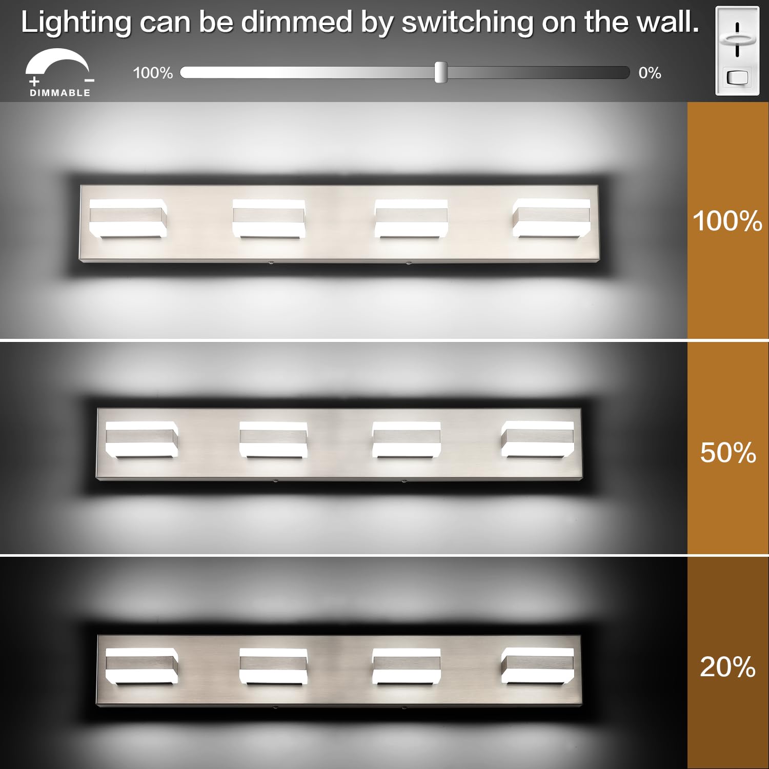 SOLFART LED bathroom light showing easy installation and wall mounting.
