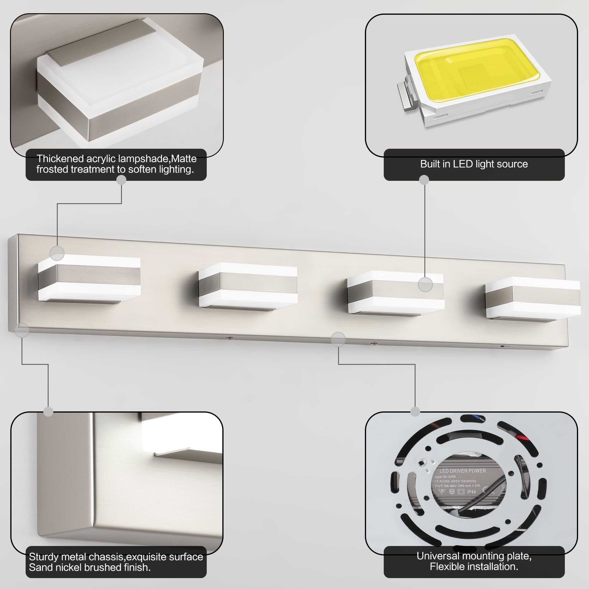 SOLFART modern bathroom light for contemporary style.