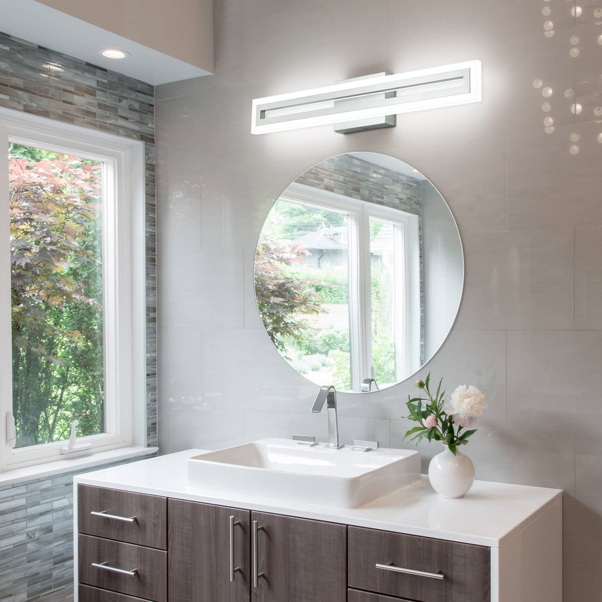 SOLFART modern vanity light wall mount with clean lines.