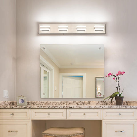 Wide-application SOLFART vanity light suitable over mirror or hallway.