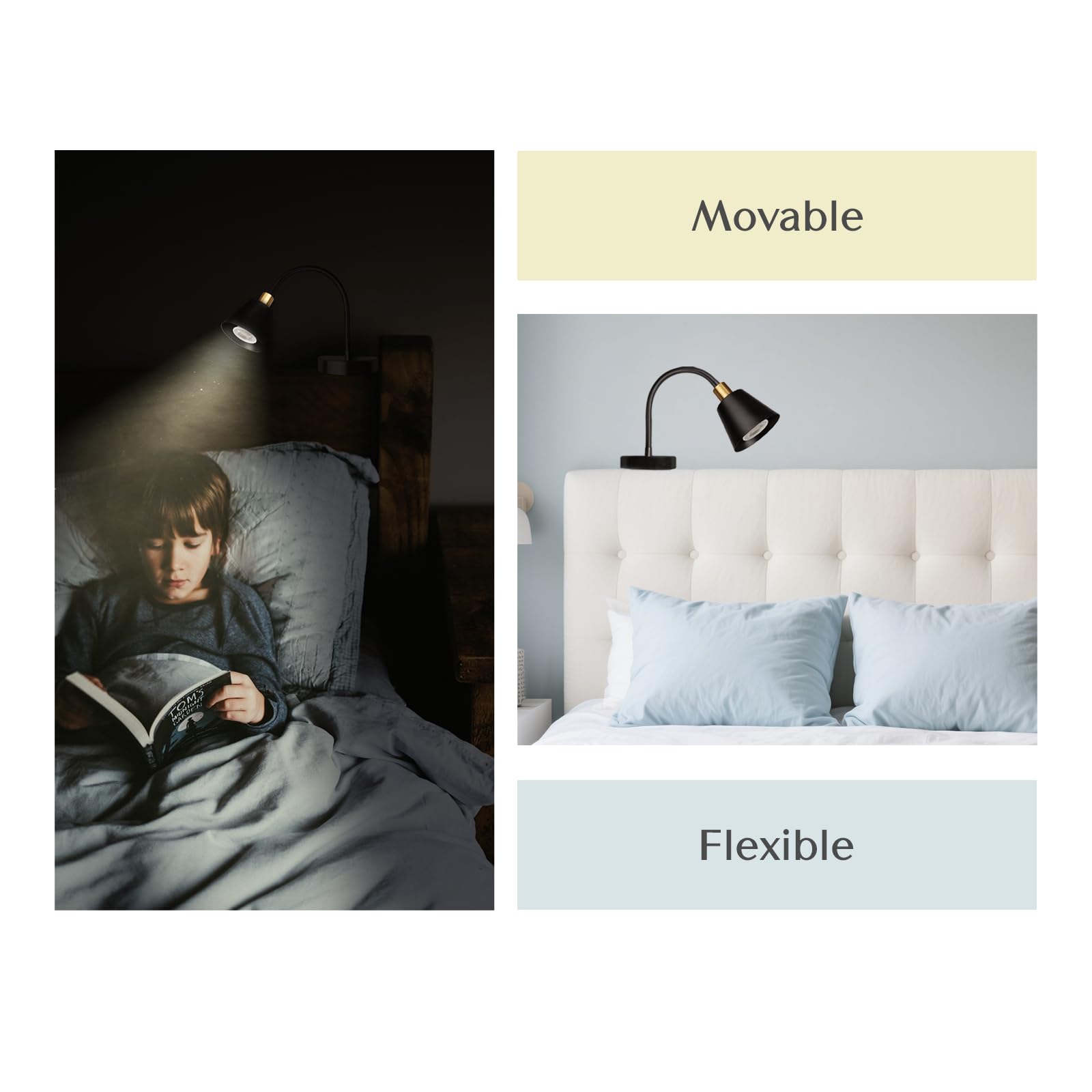 Solfres movable gooseneck lamp directs light exactly where you sit or lie