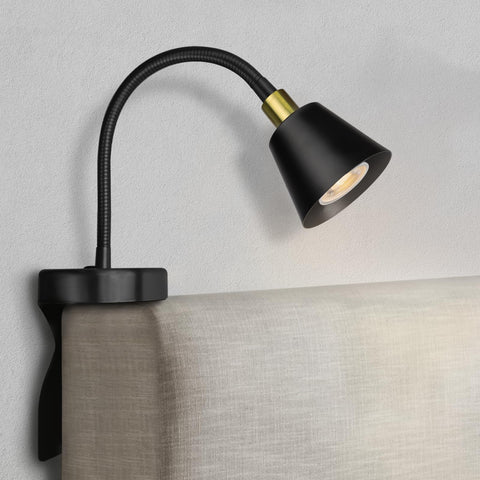 Solfres no-drill reading light fits the wall-headboard gap for easy setup