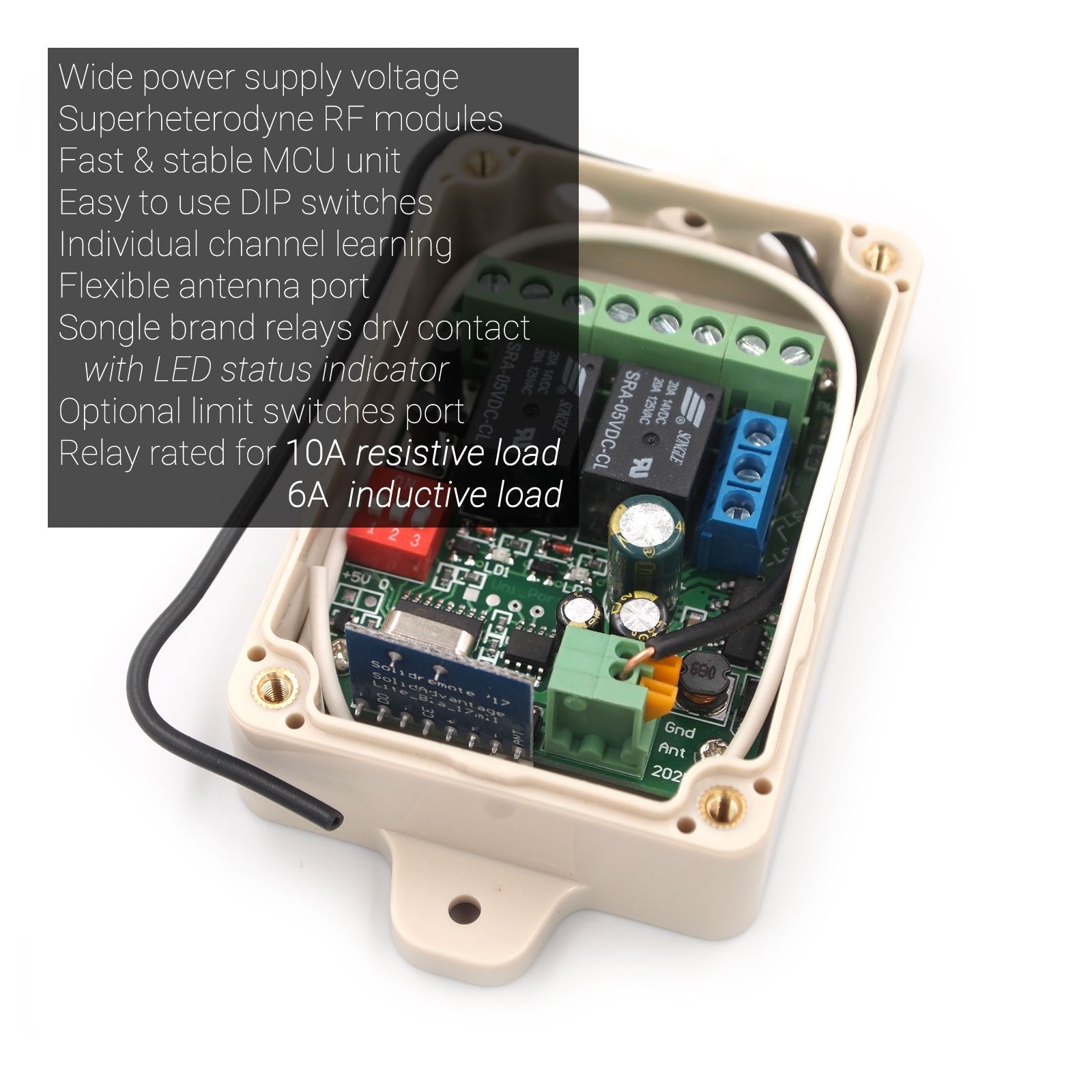 Solidremote wall-mount bracket enables discreet, secure installation.