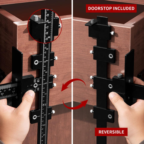 Drilling template for cabinet hardware ensures quick, accurate hole placement