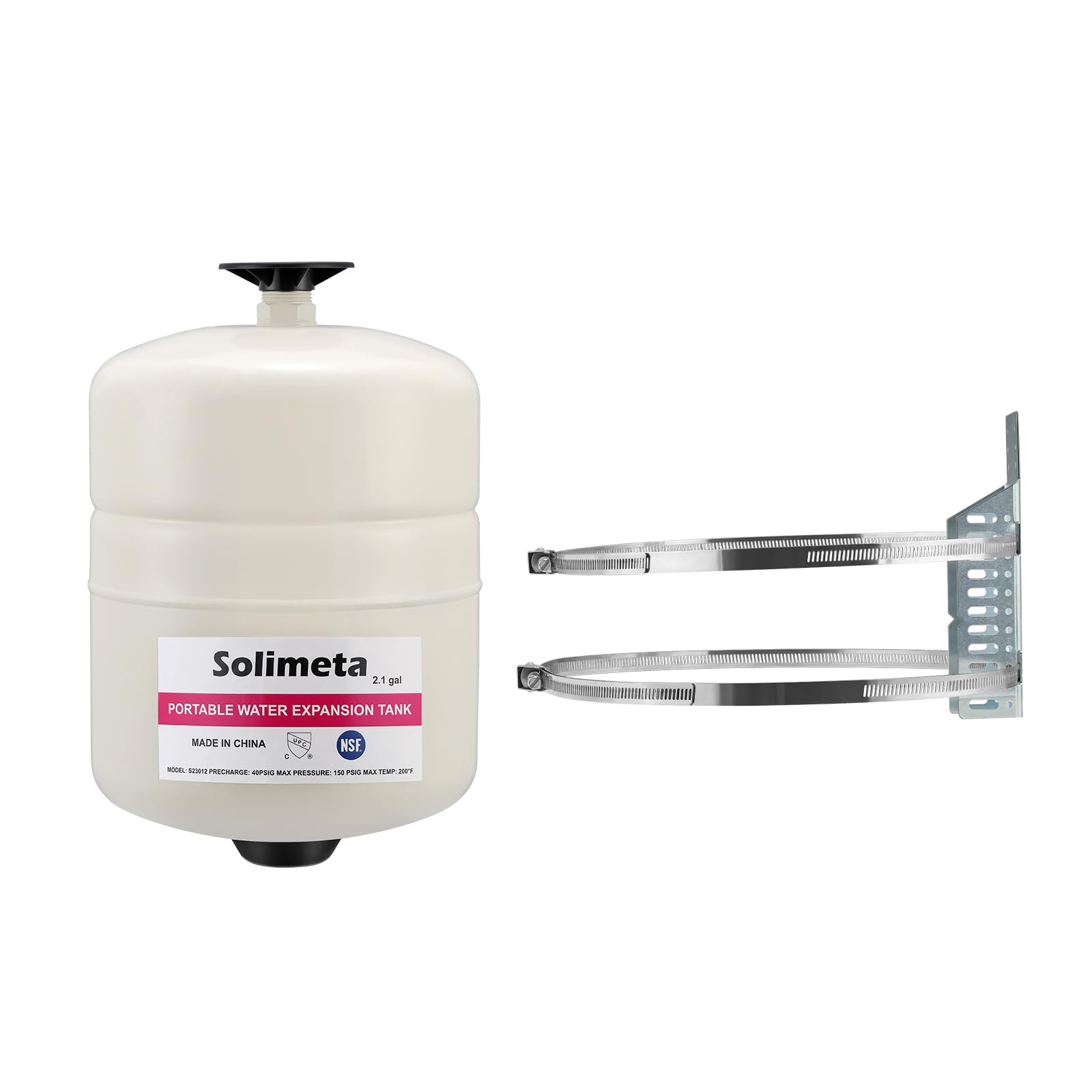 Solimeta expansion tank front view for space-saving home boiler installations.