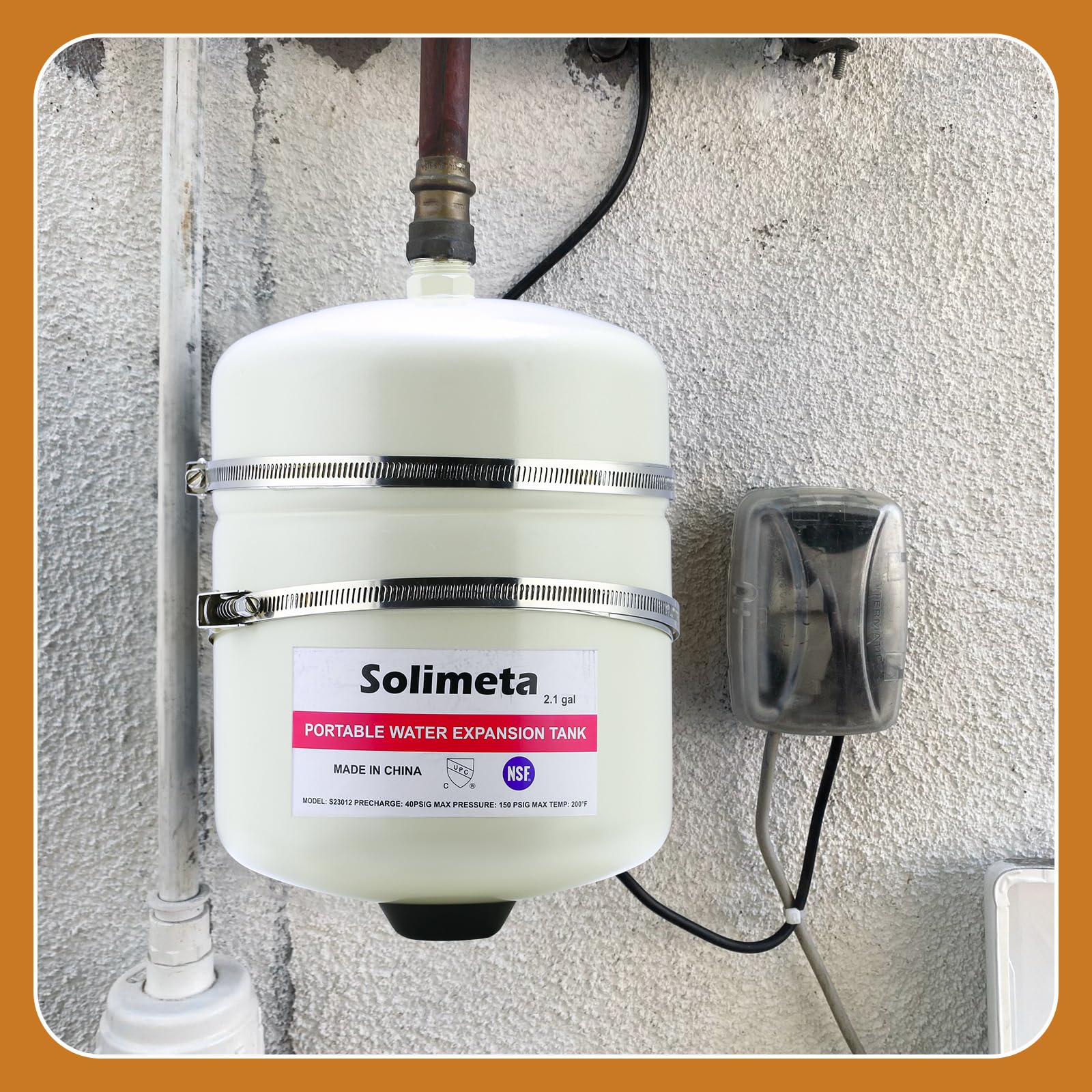 Solimeta precharge 40 psi supports balanced pressure in potable water systems.