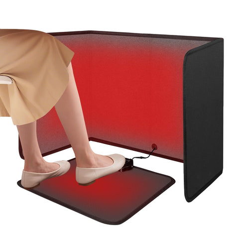 SoliSnug under-desk heater foldable front view delivers quiet, space-saving warmth