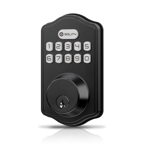 SOLITY AT1 front-door deadbolt enables secure keyless entry for daily use