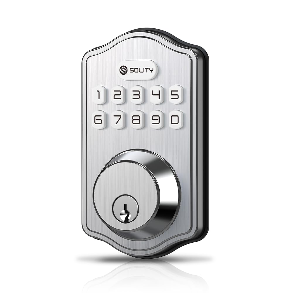 SOLITY AT1 front door deadbolt offering keyless entry and secure access.