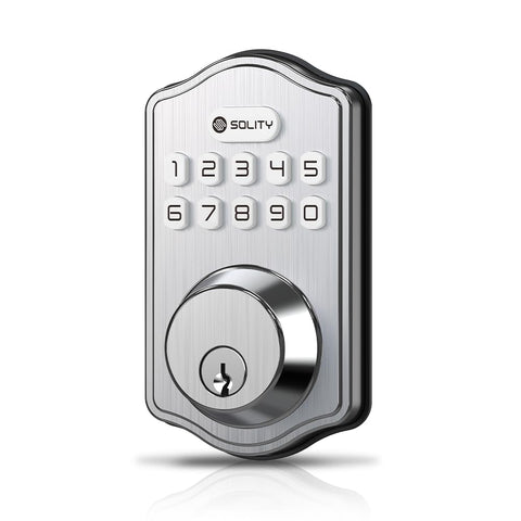 SOLITY AT1 front door deadbolt offering keyless entry and secure access.