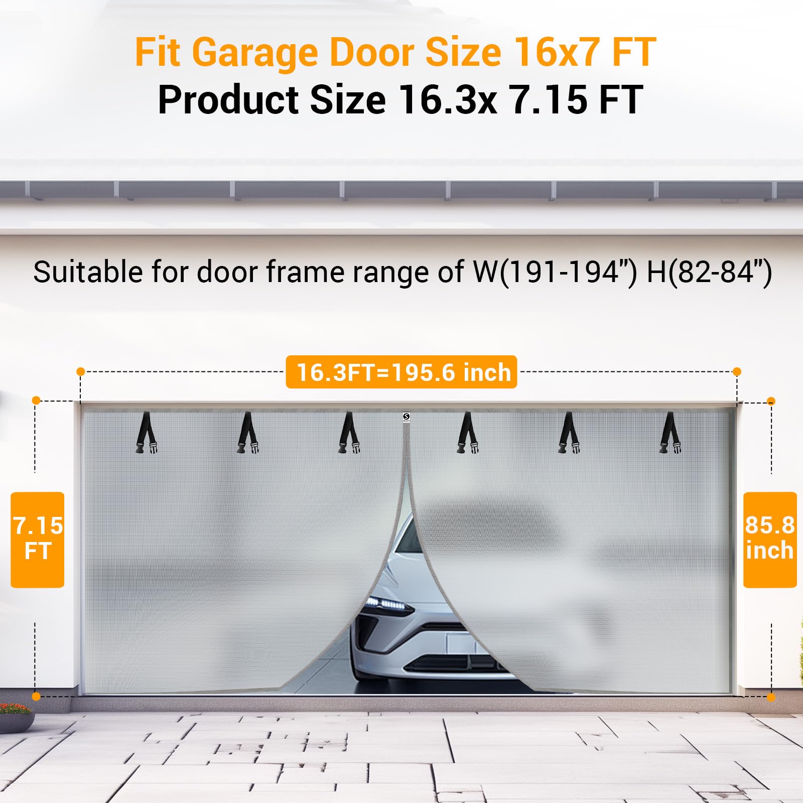 SOLODOTO magnetic closure garage screen enables quick hands-free entry.