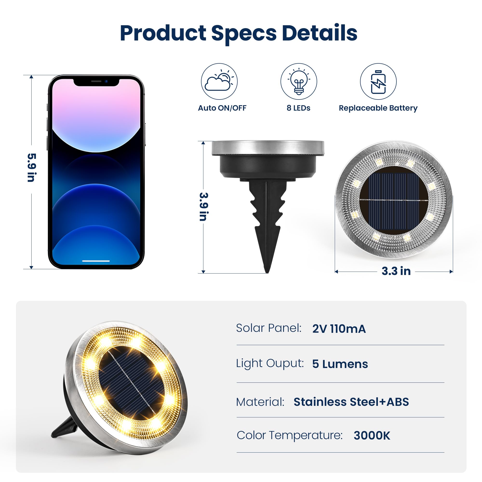 SOLPEX backyard light kit includes screws for deck mounting.
