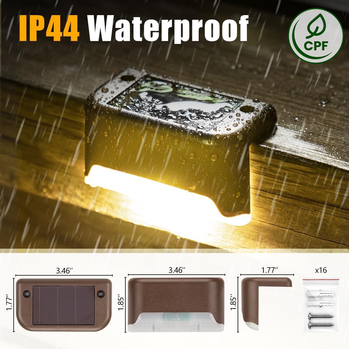 SOLPEX deck light with ABS shell stands up to rain and wind.