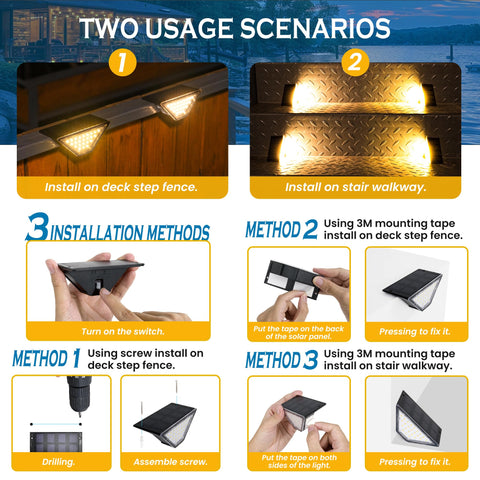 SOLPEX six-pack lights provide versatile options for stairs, fences, and patios