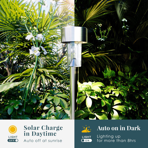 SOLPEX dusk-to-dawn operation automatically lights paths after sundown.