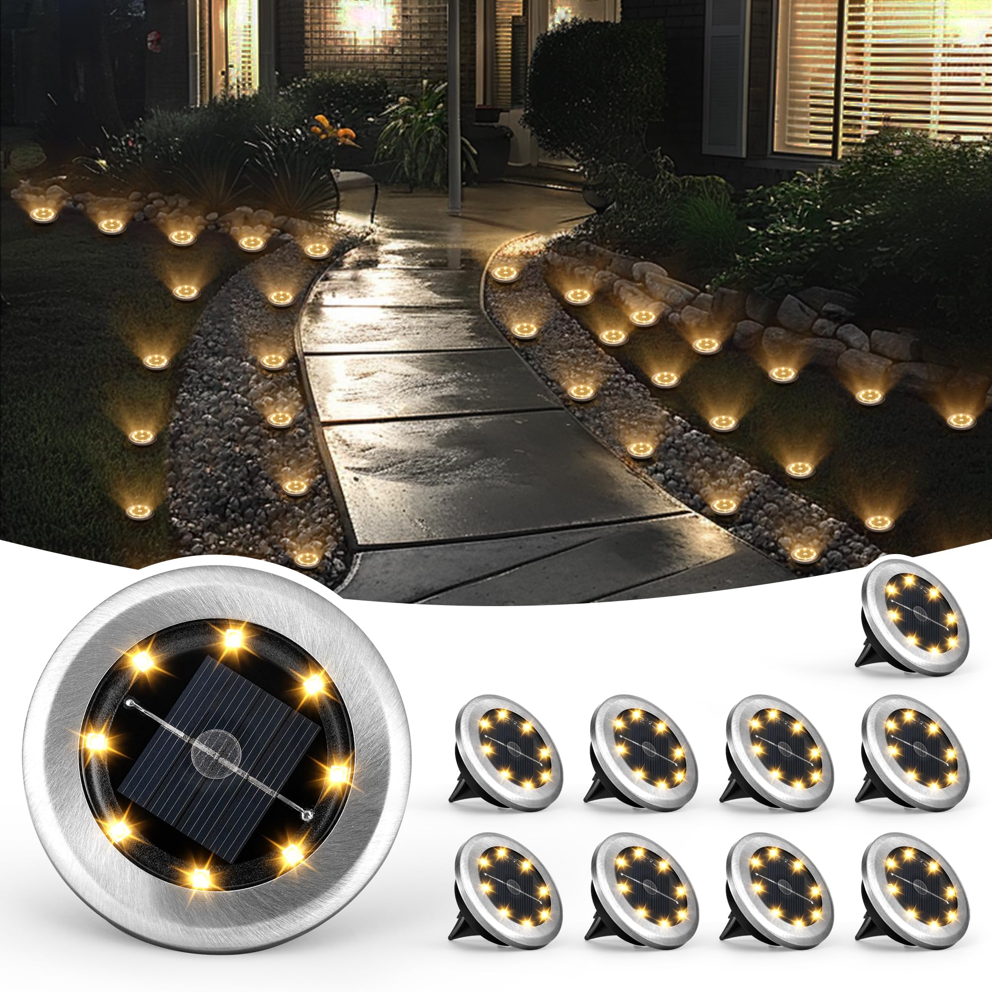 SOLPEX mini solar ground light brightening garden paths at night