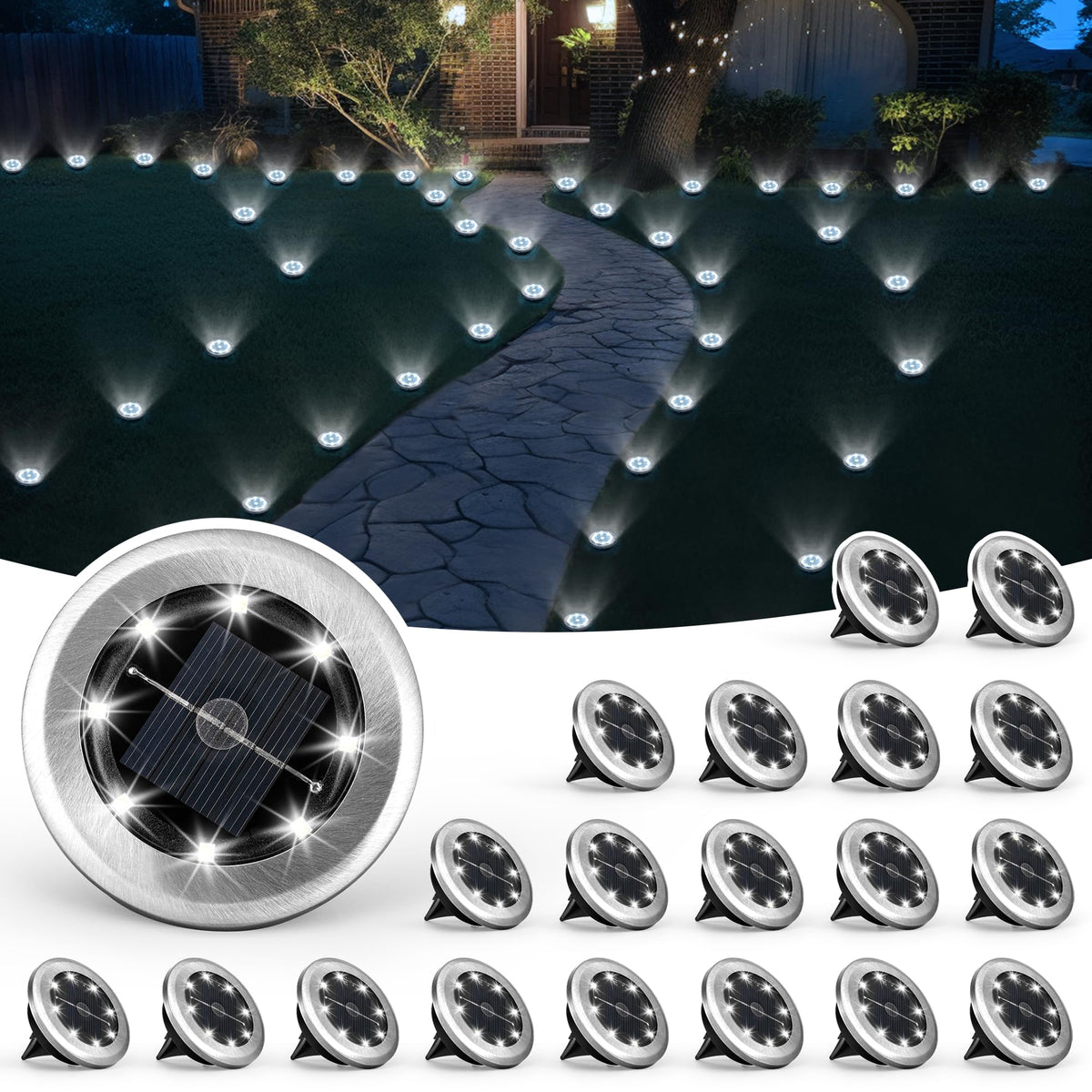 SOLPEX mini solar ground light pack illuminates walkways with ambient glow