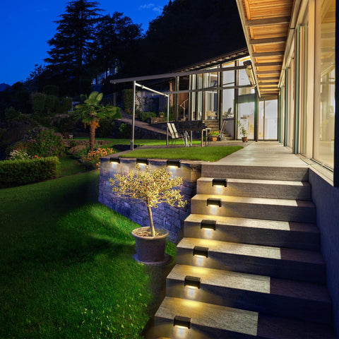 SOLPEX 12-pack solar lights highlight durability with ABS shell and weather resistance.