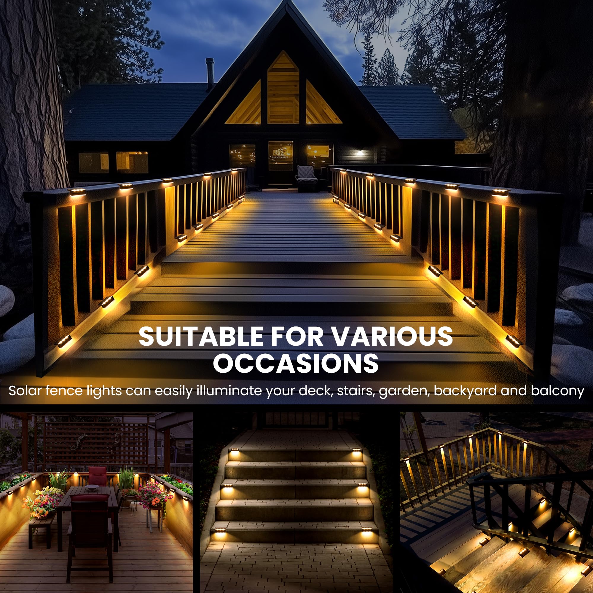 SOLPEX IP65-rated lights withstand rain, keeping porches bright.