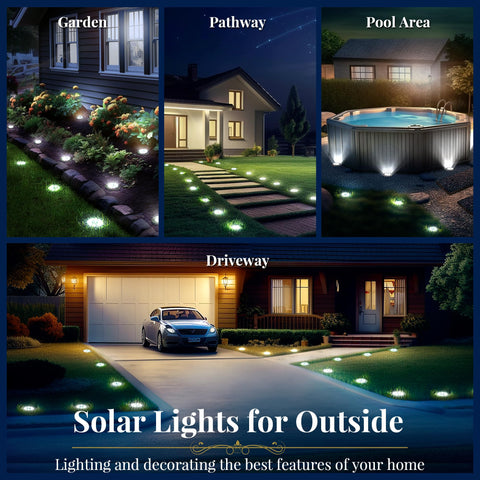 SOLPEX solar ground light with 8 LEDs delivers bright, even pathway illumination.