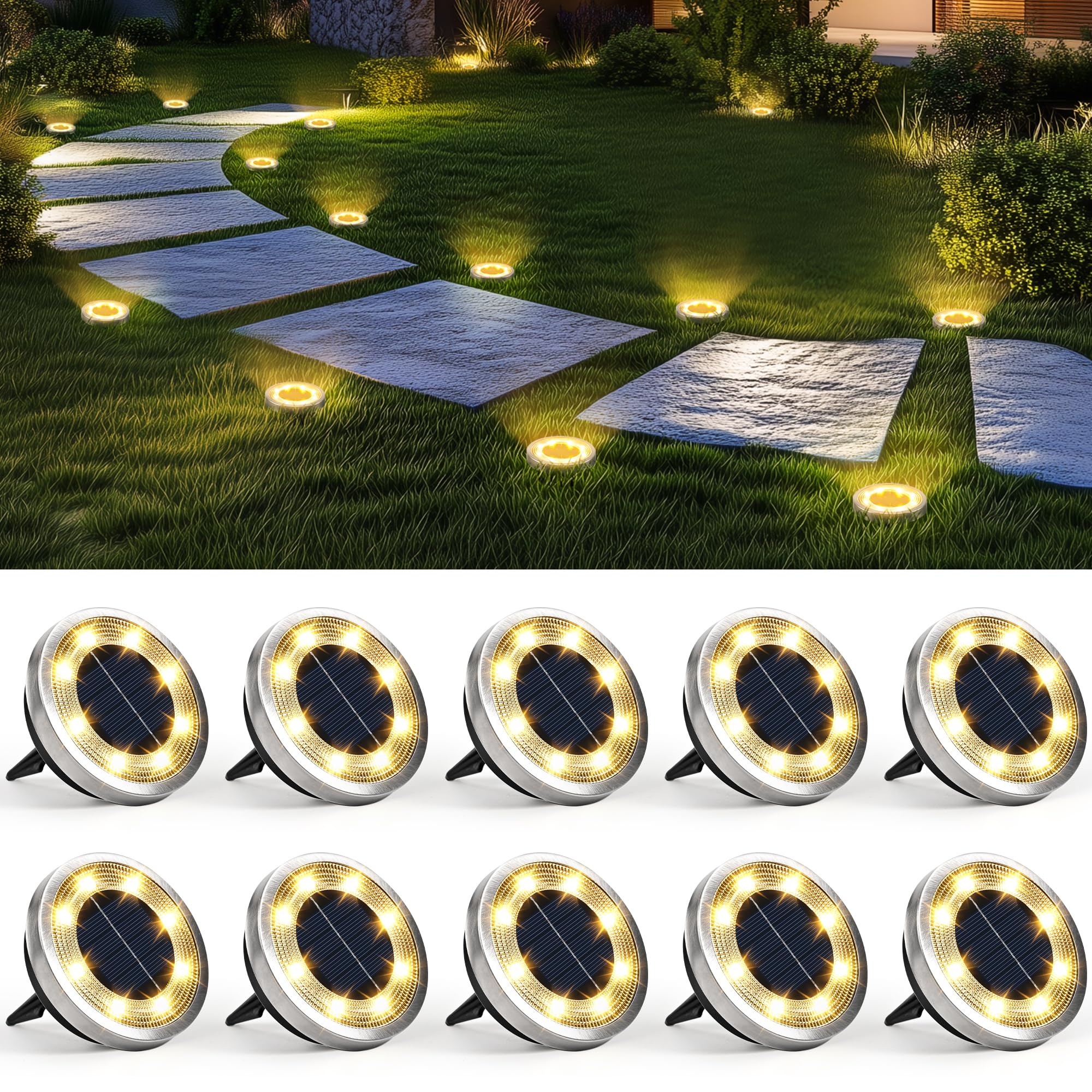 SOLPEX solar ground light with diamond-cut cover adds elegant outdoor ambiance.