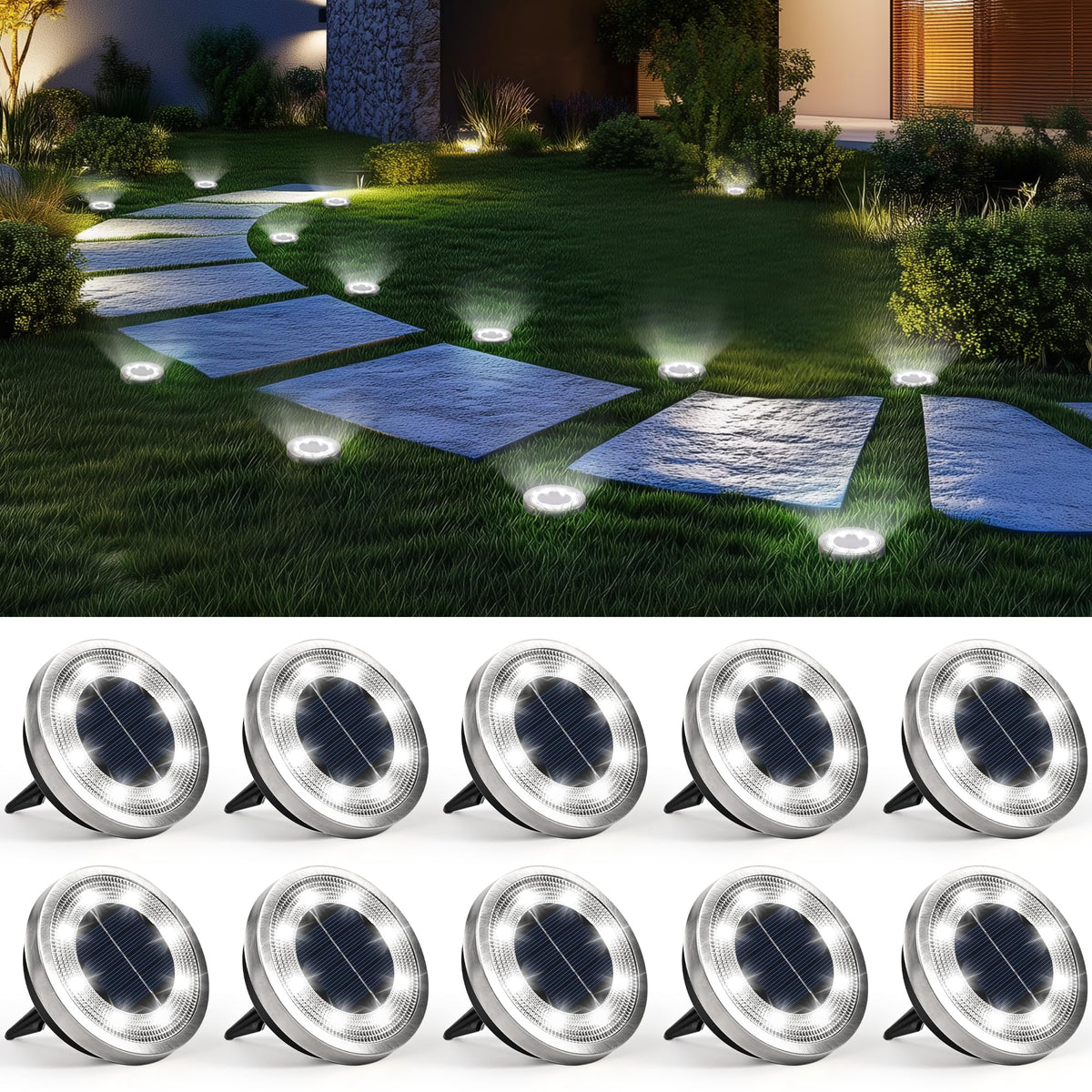 Solpex solar ground light with diamond-cut cover for elegant garden lighting.