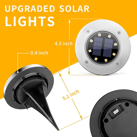 SOLPEX solar ground light disk with rustproof housing withstands rain.