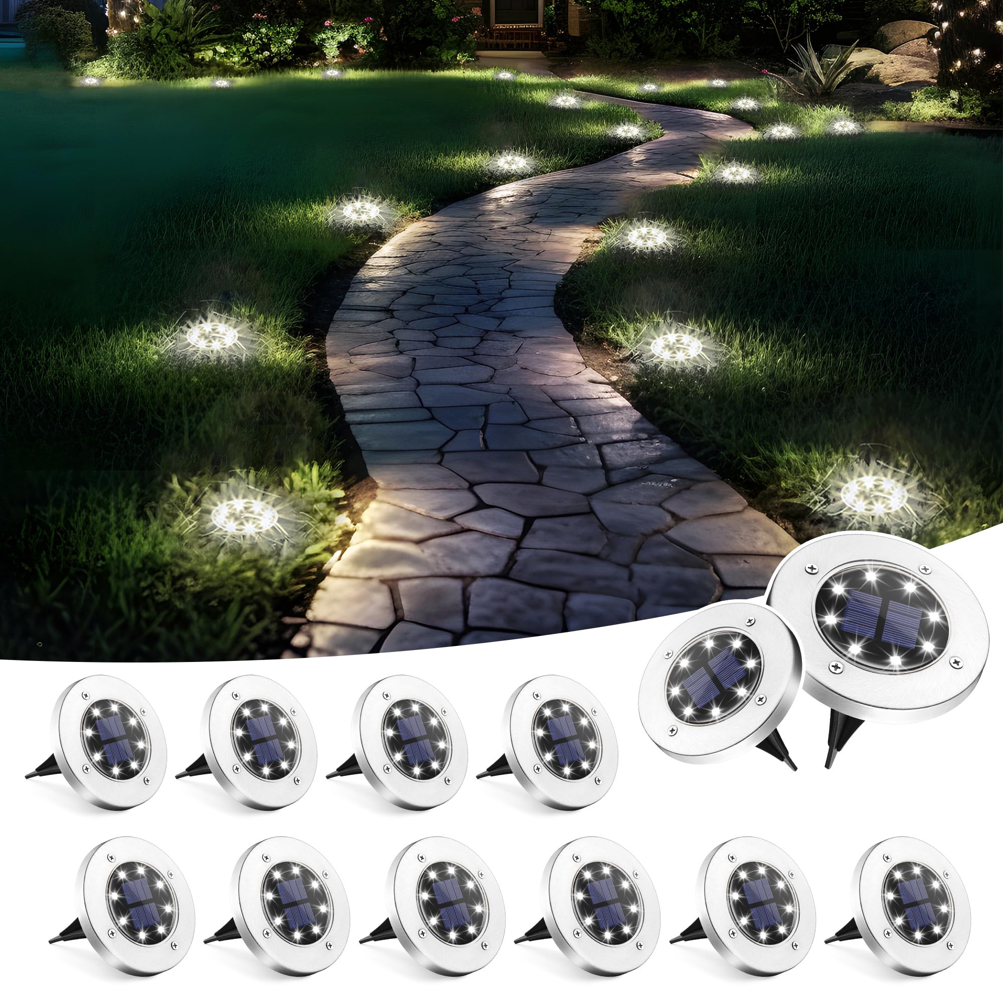 SOLPEX solar ground light pathway for safe nighttime navigation and curb appeal.