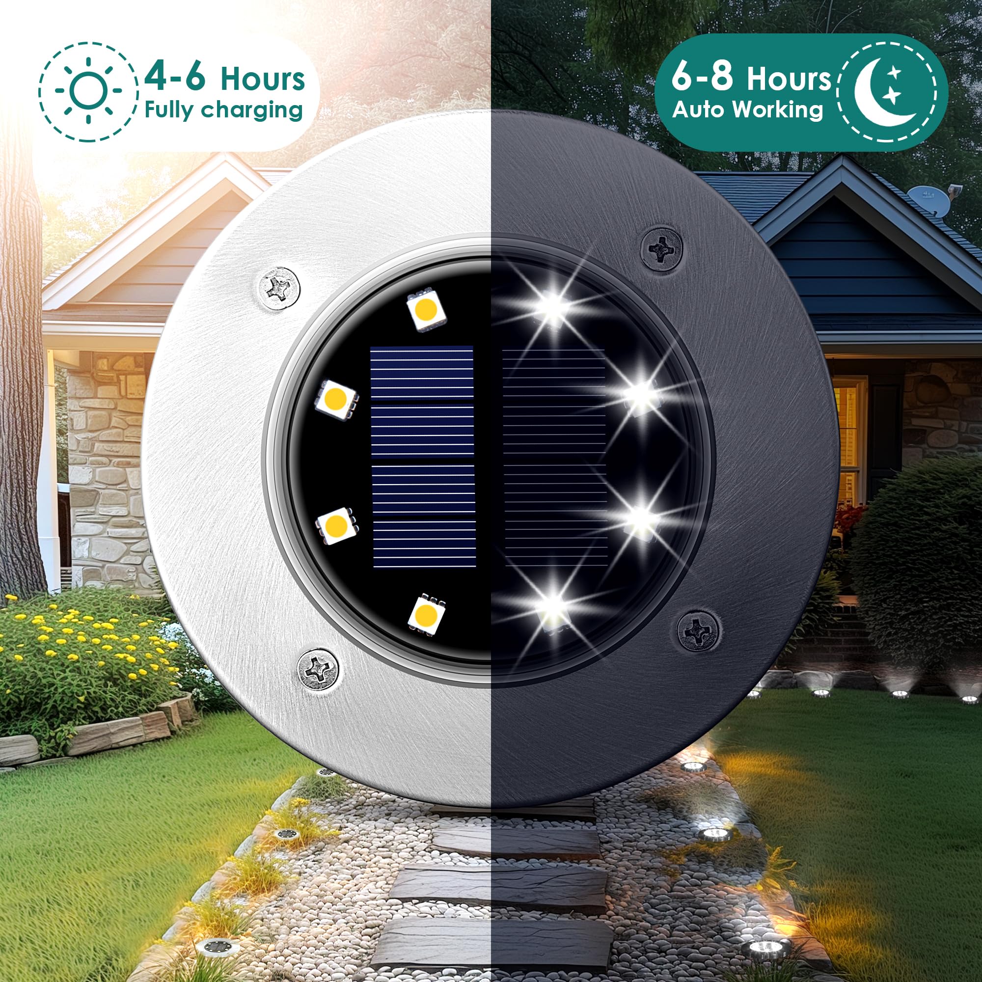 SOLPEX solar ground light patio creates ambient lighting for evenings.