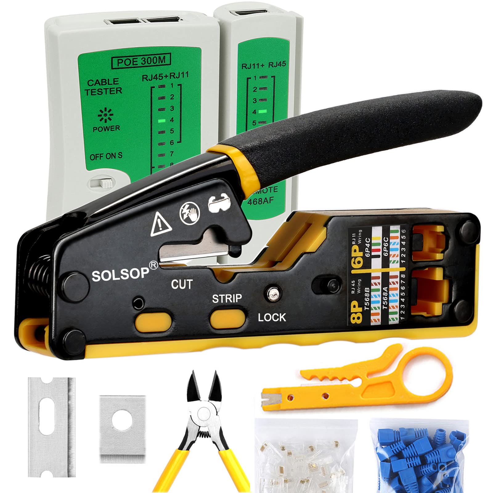 Solsop pass-through RJ45 crimp tool enables fast, secure data terminations