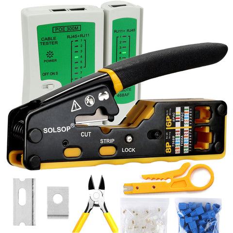 Solsop pass-through RJ45 crimp tool enables fast, secure data terminations