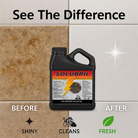 SOLUBRIL TILE Original limescale removal targets mineral deposits for sparkling surfaces.